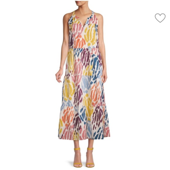T Tahari Abstract Print Tiered Maxi/Midi Prairie Peasant modest Dress - Picture 13 of 16